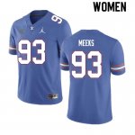 Women's Florida Gators #93 Dylan Meeks NCAA Nike Royal Authentic Stitched College Football Jersey TNX6662RF